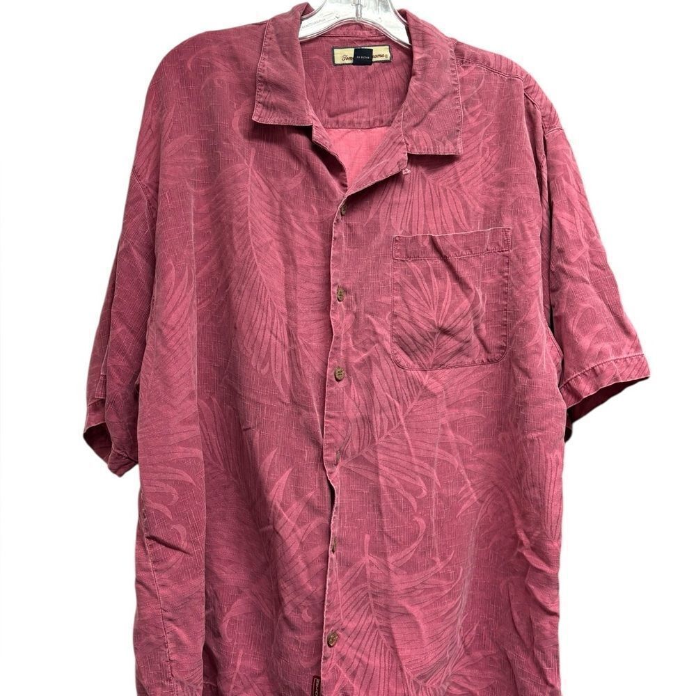 Tommy Bahama Button Down 100% Silk Shirt in Plum, Size XL